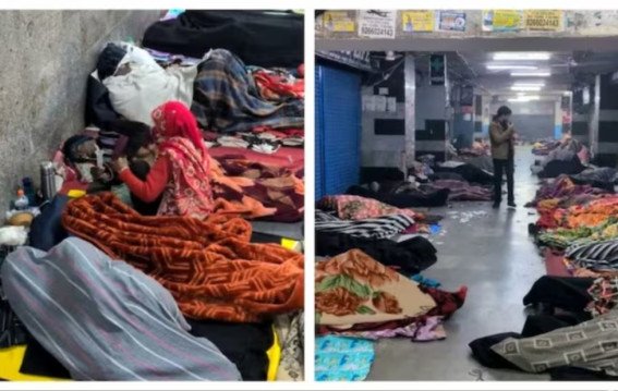 दिल्ली एम्स के बाहर मरीजों और परिजनों की हालत