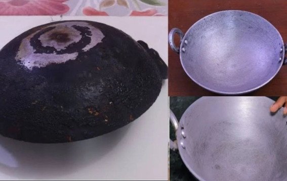 तवे कढ़ाई की काली परत हटाने मिनटों में, बिना मेहनत