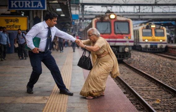 कुर्ला स्टेशन पर टीसी ने बुजुर्ग यात्री की जान बचाई