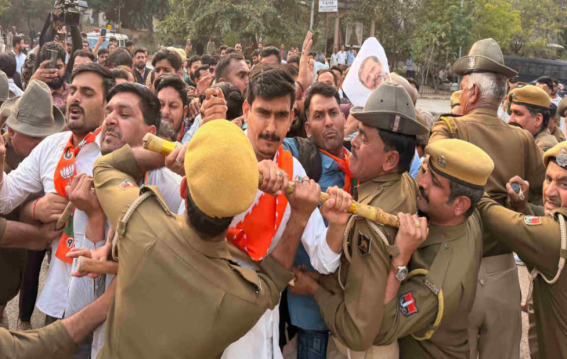 एआई समिट विवाद पर BJYM का देशभर में कांग्रेस विरोध प्रदर्शन