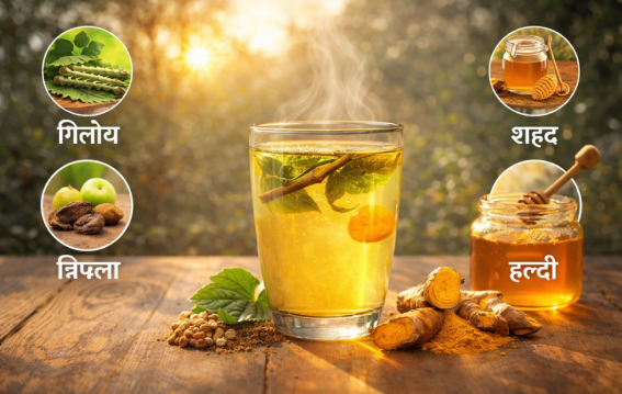 सुबह खाली पेट त्रिफला, गिलोय, शहद और हल्दी का पानी पीने के फायदे