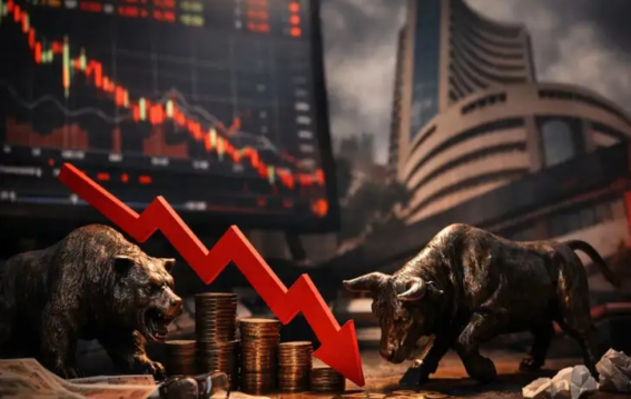 भारतीय शेयर बाजार में भारी गिरावट