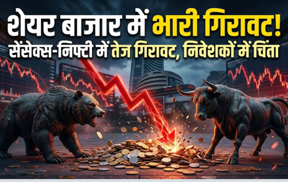 शेयर बाजार धड़ाम