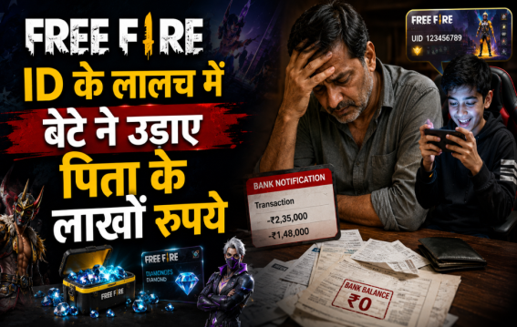 Free Fire ID के लालच में बेटे ने उड़ाए पिता के लाखों रुपये