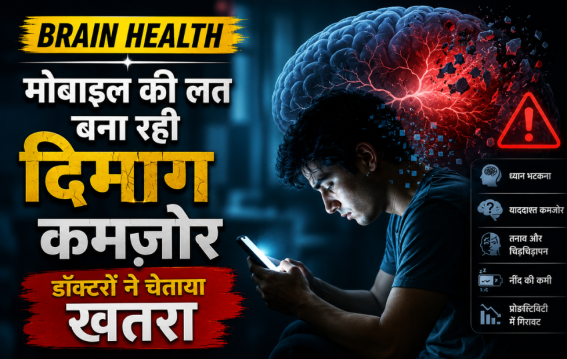 मोबाइल की लत बना रही दिमाग कमजोर