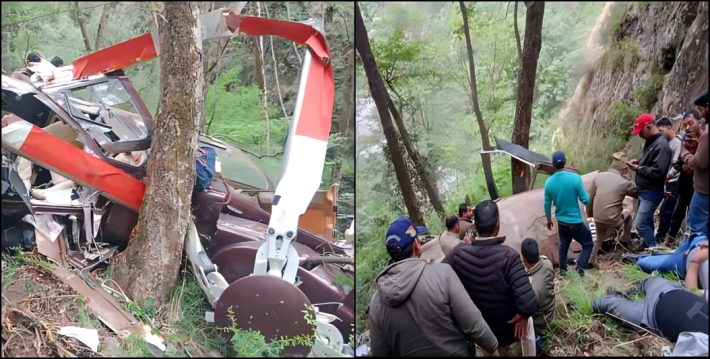 उत्तरकाशी में हेलीकॉप्टर क्रैश होने से 4 लोगों की मौत 