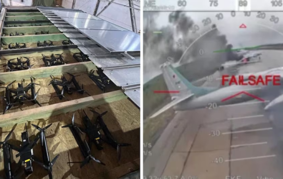 यूक्रेन ने रूस के एयरबेस पर ड्रोन हमले से 40 से अधिक बमवर्षक विमानों को किया ध्वस्त