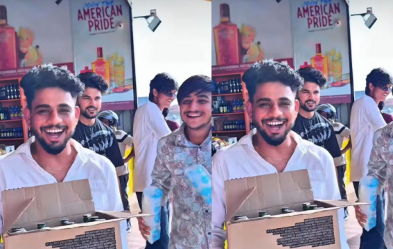 'लप्पू सचिन' का शराब बाँटने का अनूठा वीडियो