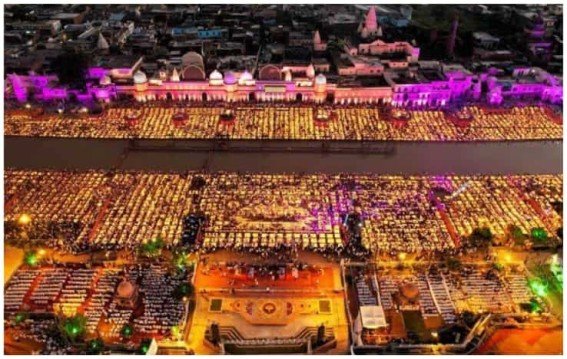 रामनगर में 3D चित्र और दीपों से दिवाली तैयारी