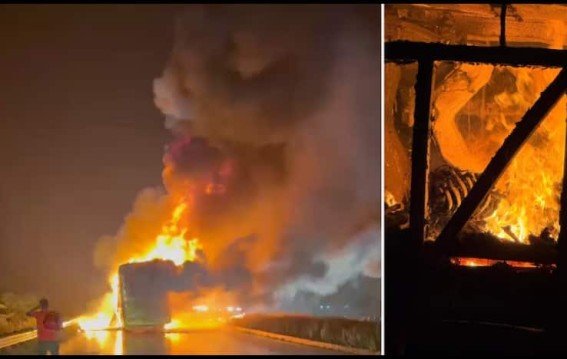 हैदराबाद-बेंगलुरु हाईवे पर भयानक हादसा