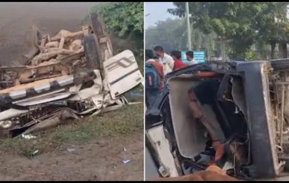 स्कूल वैन और बोलेरो की टक्कर में दो बच्चों की मौत